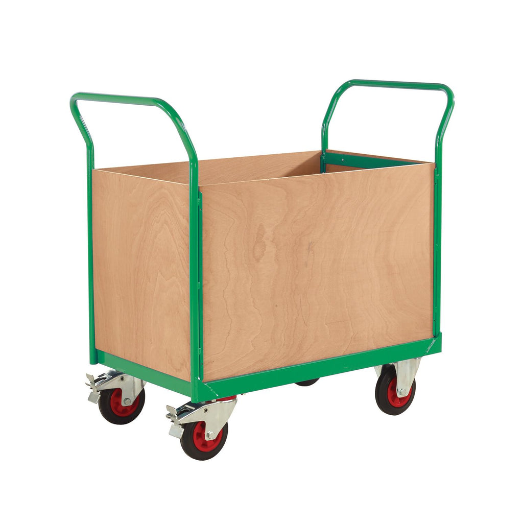 4 Sided Platform Trolley with Plywoods Sides RTBT4690PGXX Green (4479050088483)