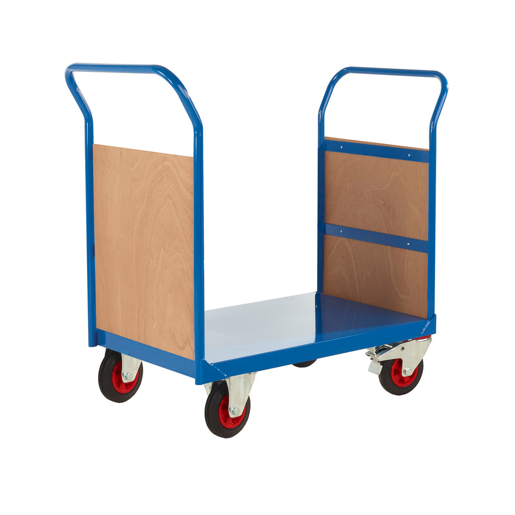 Twin Handle Platform Trolley with Plywood Panel Ends RTPTD690CBXX Blue (4479049891875)