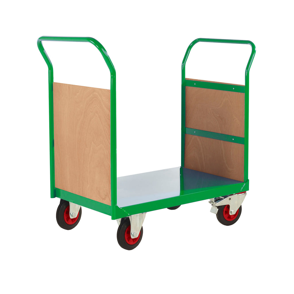 Twin Handle Platform Trolley with Plywood Panel Ends RTPTD690CGXX Green (4479049891875)