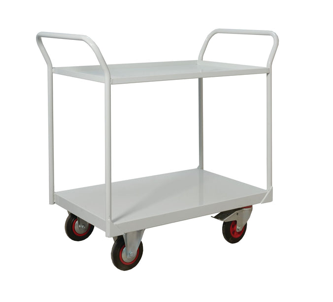 2 Tier Premium Shelf Trolleys RTTST90602L Light Grey (4478046896163)