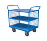 Welded Steel 3-Tier Shelf Trolleys with Mesh Ends (6556062187691)