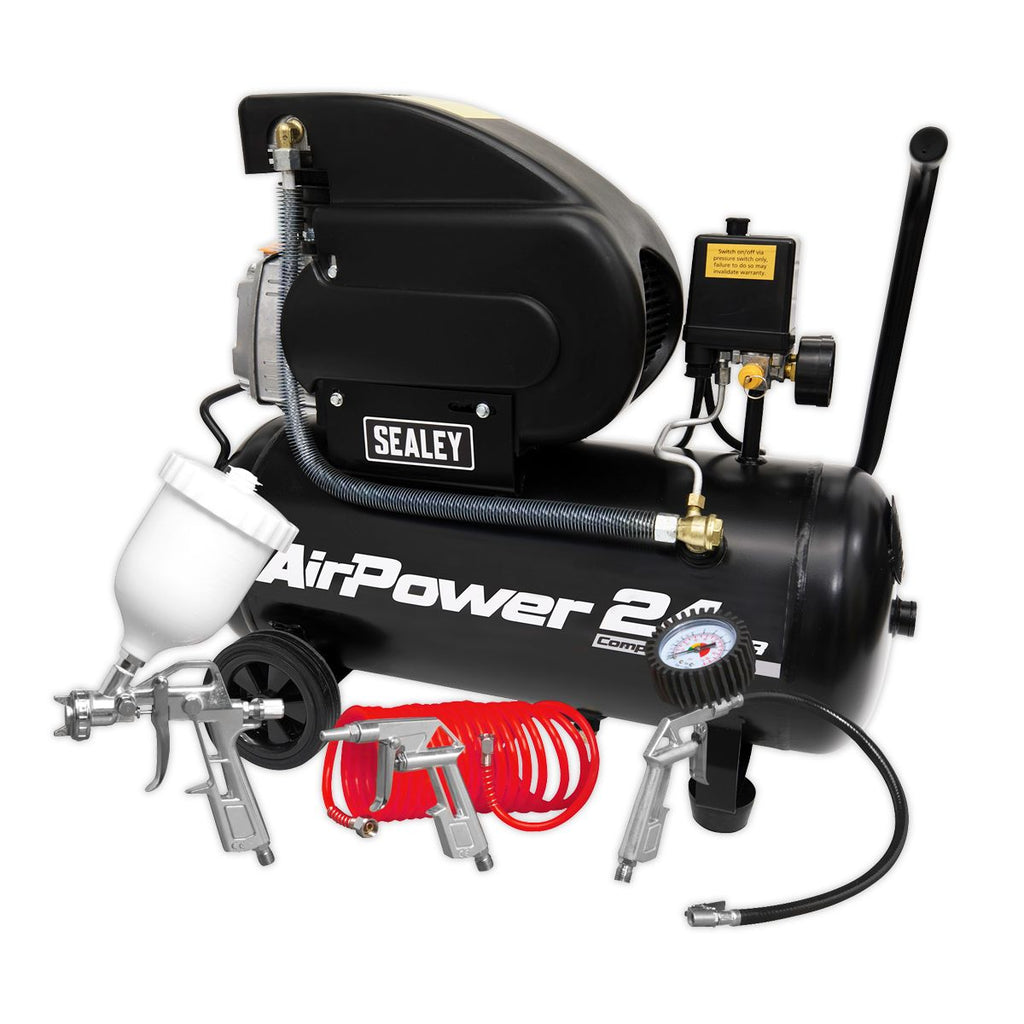 2hp 24L Portable Compressor - Direct Drive with Accessory Kit (4616086781987)