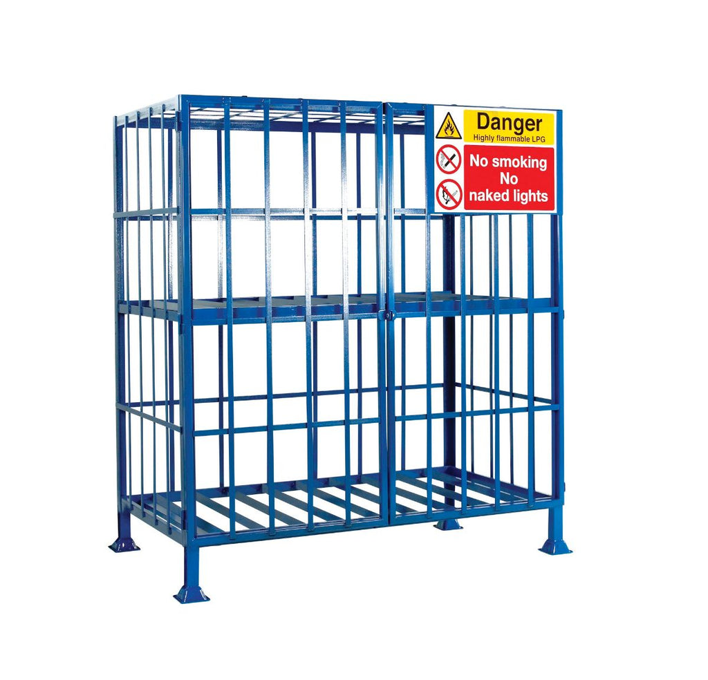 Static Gas Cage for 16 Calor Gas Cylinders empty medium