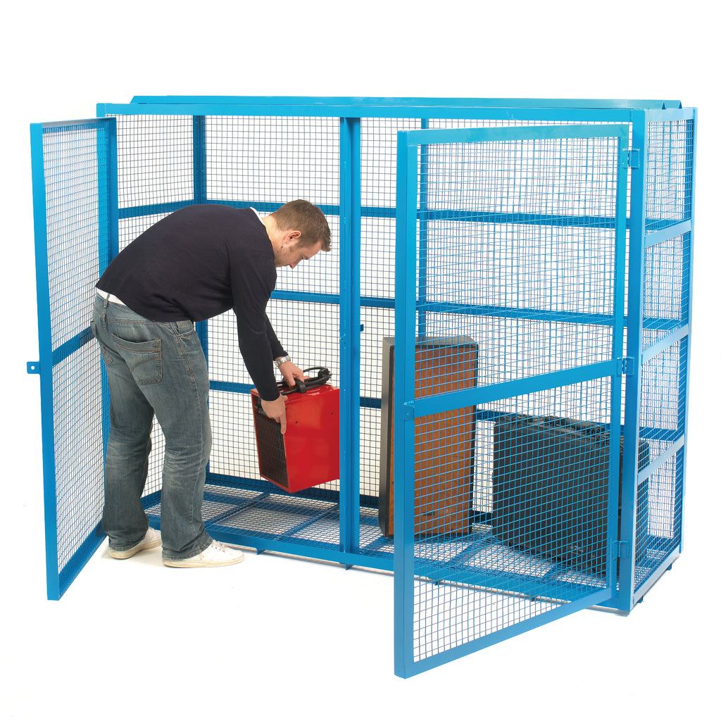 Lockable Welded Steel Security Cage  Double Door