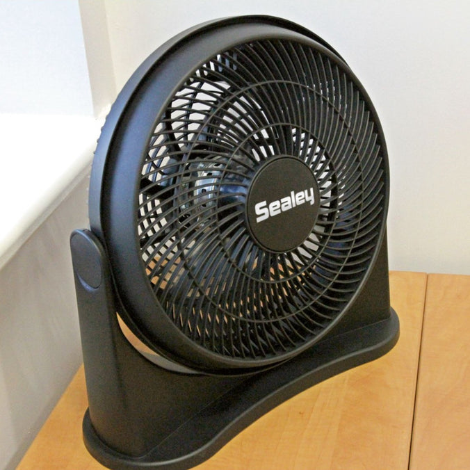 12" Desk or Floor Fan - 3-Speed desk close up (4615554662435)