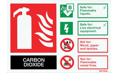 Self Adhesive CO2 Fire Extinguisher Signs (Pack of 10)