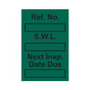 Safe Working Load (SWL) Mini Safety Tag Inserts green (6074675462315)