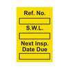 Safe Working Load (SWL) Mini Safety Tag Inserts yellow (6074675462315)