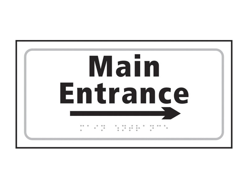 Main Entrance Arrow Right - Braille Sign (6003841597611)