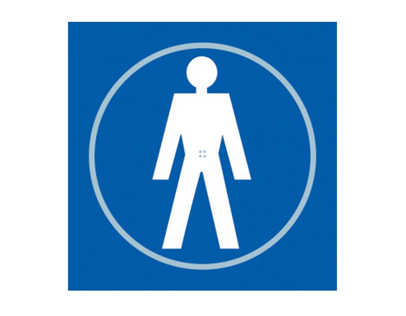Gentlemen - Braille Door Sign blue (6003841106091)