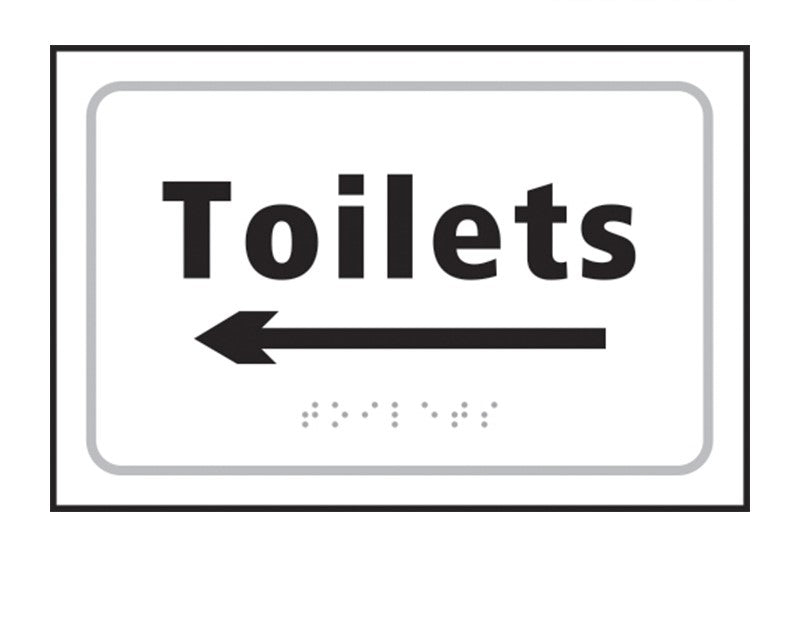 Toilets Arrow Left - Braille Sign (6003841040555)