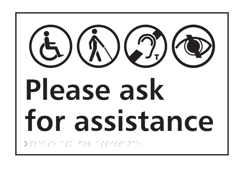 Braille Please Ask For Assistance Sign (6003841728683)