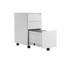 3 Drawer Slimline Steel Under Desk Pedestals white front 45 open (5977264849067)