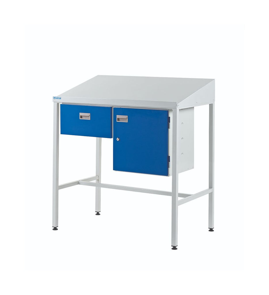 Industrial Workstations with Cupboard & Single Drawer sloping (4627792199715)