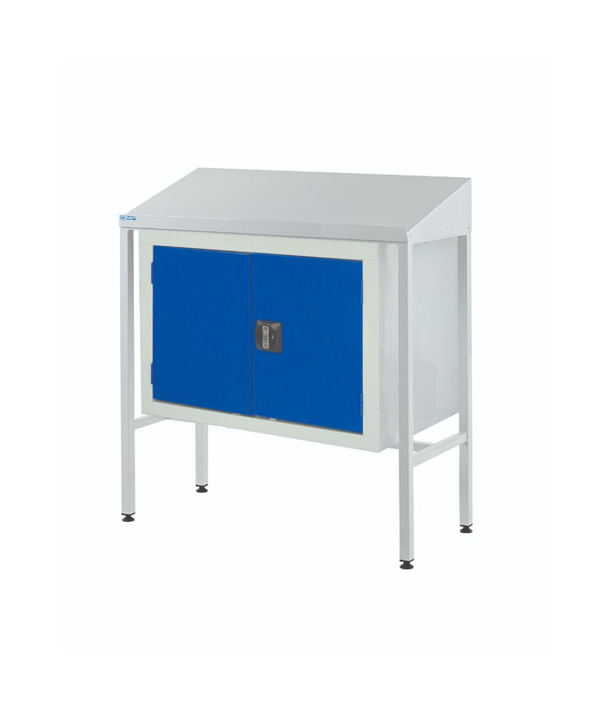 Team Leader Workstations with Double Cupboard sloping (4627802161187)