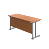 Cantilever Rectangular Office Desks 600mm Deep beech silver back (5973569798315)