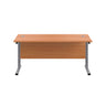 Cantilever Rectangular Office Desks 600mm Deep  beech silver front (5973569798315)