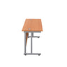 Cantilever Rectangular Office Desks 600mm Deep beech silver side (5973569798315)