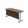 Cantilever Rectangular Office Desks 600mm Deep dark walnut silver (5973569798315)