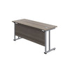 Cantilever Rectangular Office Desks 600mm Deep grey oak silver (5973569798315)