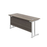 Cantilever Rectangular Office Desks 600mm Deep grey oak white (5973569798315)