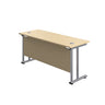 Cantilever Rectangular Office Desks 600mm Deep maple silver (5973569798315)