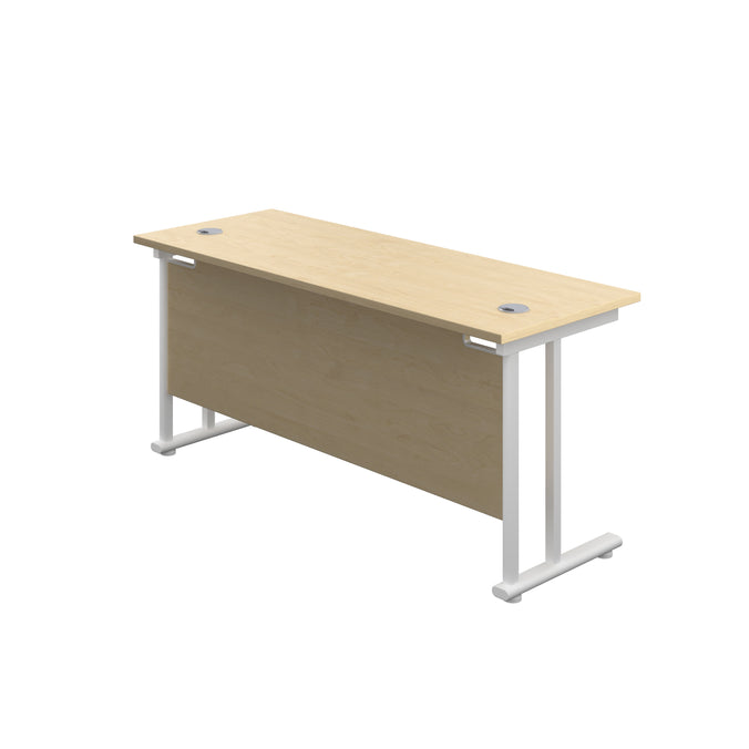 Cantilever Rectangular Office Desks 600mm Deep maple white (5973569798315)