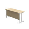 Cantilever Rectangular Office Desks 600mm Deep maple white (5973569798315)