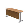 Cantilever Rectangular Office Desks 600mm Deep nora oak silver (5973569798315)