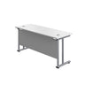 Cantilever Rectangular Office Desks 600mm Deep white silver (5973569798315)