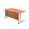 Cantilever Rectangular Office Desks 800mm Deep beech silver back (5973569896619)