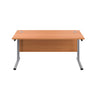 Cantilever Rectangular Office Desks 800mm Deep beech silver front (5973569896619)