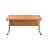 Cantilever Rectangular Office Desks 800mm Deep beech silver front (5973569896619)