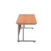 Cantilever Rectangular Office Desks 800mm Deep beech silver side (5973569896619)