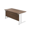 Cantilever Rectangular Office Desks 800mm Deep dark walnut white (5973569896619)
