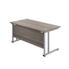 Cantilever Rectangular Office Desks 800mm Deep grey oak silver (5973569896619)