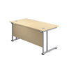 Cantilever Rectangular Office Desks 800mm Deep dark walnut white maple silver (5973569896619)
