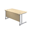 Cantilever Rectangular Office Desks 800mm Deep dark walnut white maple silver (5973569896619)