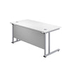 Cantilever Rectangular Office Desks 800mm Deep white silver (5973569896619)