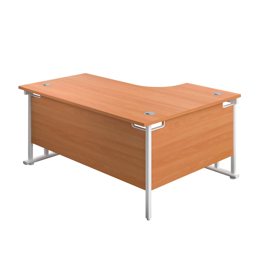 Left Hand Curved Office Desks (L Shape) 1600mm beech white (5973569700011)