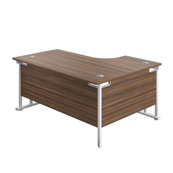 Left Hand Curved Office Desks (L Shape) 1600mm dark walnut white (5973569700011)