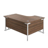 Left Hand Curved Office Desks (L Shape) 1600mm dark walnut white (5973569700011)