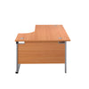 Right Hand Curved Office Desks (L Shape) beech silver side (5973569765547)