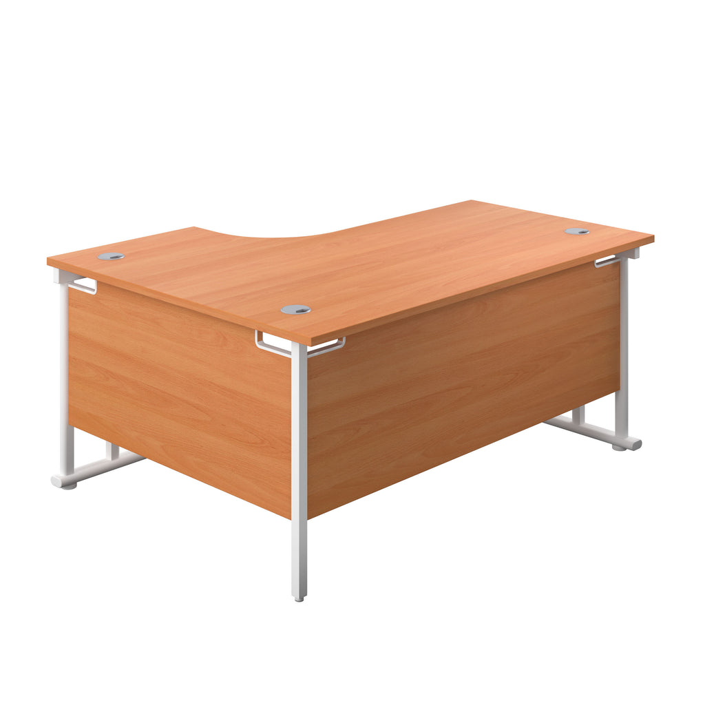 Right Hand Curved Office Desks (L Shape) beech white (5973569765547)