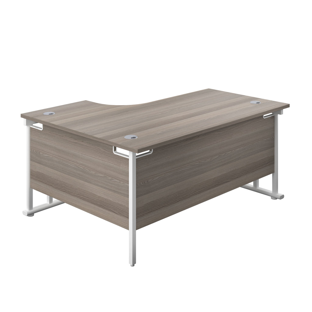 Right Hand Curved Office Desks (L Shape) grey oak white (5973569765547)