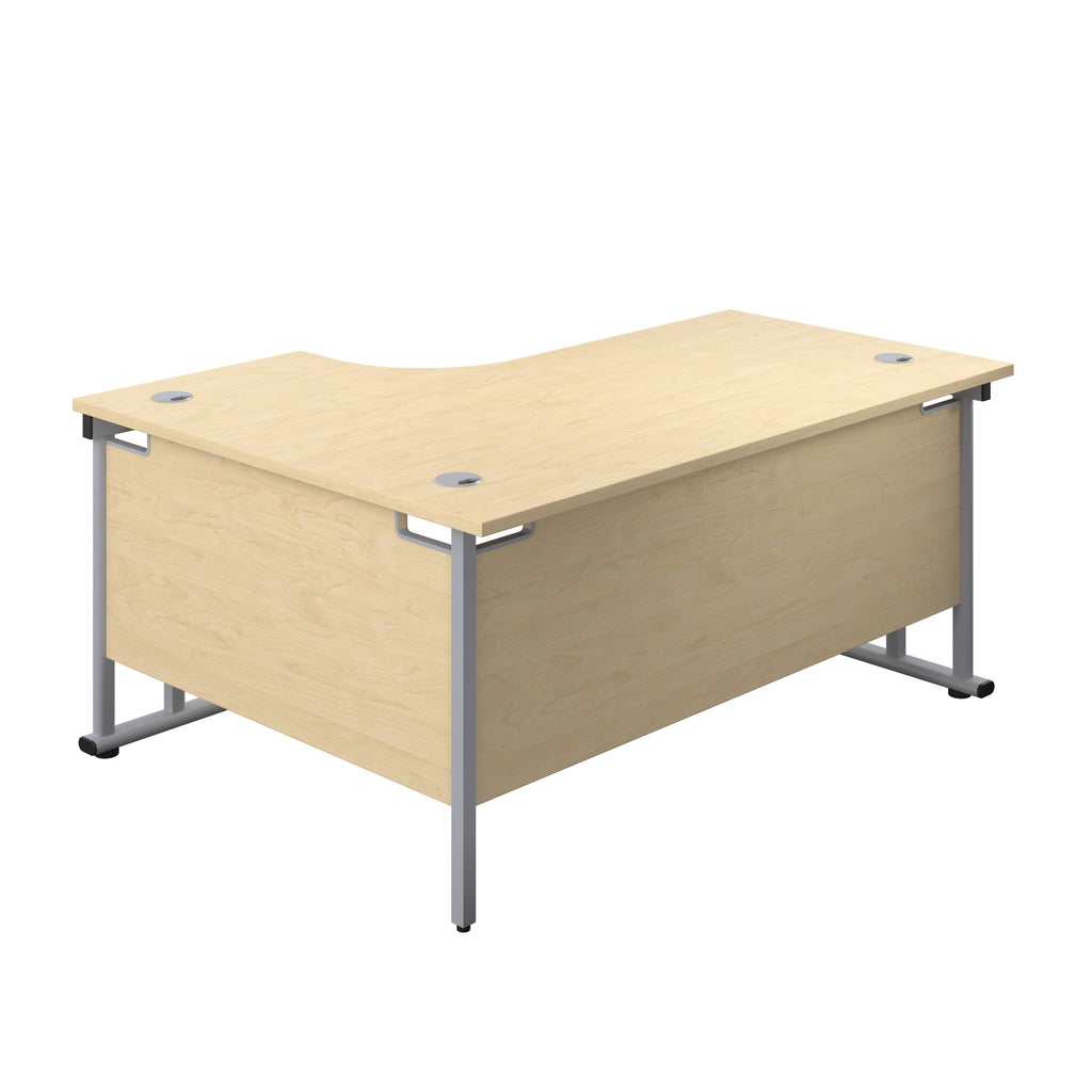 Right Hand Curved Office Desks (L Shape) maple silver (5973569765547)
