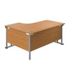 Right Hand Curved Office Desks (L Shape) dark walnut silver nora oak silver (5973569765547)