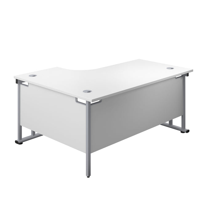 Right Hand Curved Office Desks (L Shape) white silver (5973569765547)