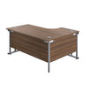Left Hand Curved Office Desks (L Shape) 1800mm dark walnut silver (5973569700011)