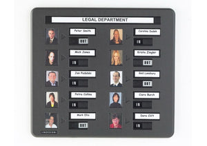 In-Out Board with Staff Photos - 10 or 20 Names